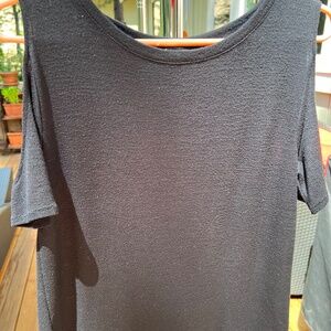 Rag and Bone black short sleeve sweater/blouse with shoulder cut outs.